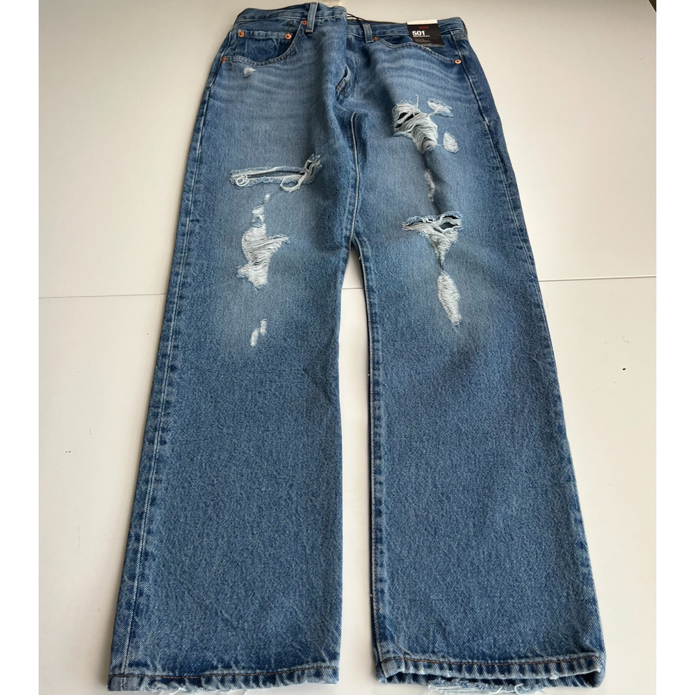 Levi's Premium Women 501 Original Fit Mid Rise Straight Leg Jeans W26xL30 Blue